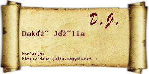 Dakó Júlia névjegykártya